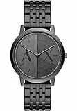Armani Exchange Reloj para Hombre, Movimiento de Cuarzo a Dos Agujas y 40 mm de tamaño de Caja con Correa de Acero Inoxidable o Piel, Carbón