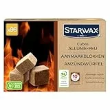 STARWAX - Cubos Encendedores XXL - Hasta 10mn de combustión - Encendido rápido - No altera el sabor de los alimentos - PEFC - x 96 cubos