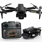 Toladrone TD12LCD Dron con Cámara para Adultos, Drones con Motor sin Escobillas, Mando a Distancia con Pantalla LCD, Transmisión en Tiempo Real, Drone Cuadricóptero Plegable para Principiantes