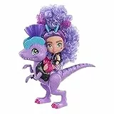 Cave Club Bebé con dinosaurio, muñeca pelo morado con mascota y accesorios, juguete para niñas y niños +4 años (Mattel GXP24)