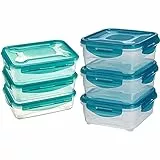 Amazon Basics Juego de Almacenamiento de Comida hermético de 3 Unidades de, 3 x 1,2 L + : Juego de Almacenamiento de Comida de 3 Unidades, 3 x 0,80 L
