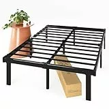 Zinus Caleb Cama 150x190 cm - Altura 36 cm con Almacenamiento Debajo de la Cama - Marco de Cama de Plataforma de Metal - Marco de Cama Plegable - Negro