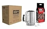 Weber 17631 - Set Chimenea 2 kg de Briquetas + 6 Pastillas de Encendido Blancas, Acero Inoxidable