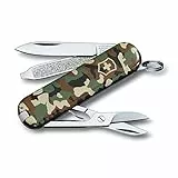 Victorinox, Classic SD, Navaja Multiuso Suiza, Cuchillo bolsillo, Regalo, 7 Funciones, Hoja pequeña, Lima de uñas, Camouflage