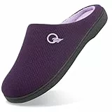Mishansha Invierno Pantuflas Mujer Zapatillas de Casa Mujers Slippers Memory Foam CáLido Antideslizantes Interior Al Aire Libre Zapatilla de Estar Morado 38/39