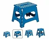 Arregui Taburete Plegable de Cocina, Escalera Pequeña, Taburete Infantil, Banqueta Baño, Escalón para Adultos y Niños (hasta 150 Kg), Azul, 27 cm de Altura
