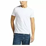 Lee Hombre Twin Pack Crew Camisetas , Blanco, M