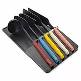 Joseph Joseph Elevate Juego de utensilios de 5 piezas con bandeja de almacenamiento para cajón, multicolor