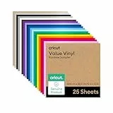 Cricut Vinyl Permanent | 25-pack | 30.5cm x 30.5cm (12' x 12') | Self Adhesive Vinyl Sheets | For use with all Cricut cutting machines