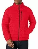 Calvin Klein Full Zip Down Puffer Coat Chaqueta, Rojo Profundo, XL Hombres