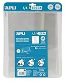 APLI 20283 - Pack de 10 forros de libro con solapa ajustable de polipropileno. Medida 30 x 53 cm, 75 µ.