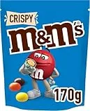M&M's CRISPY - Snack de Bolitas de Arroz Inflado Cubiertas de Chocolate con Leche - Colores Surtidos, Paquete de 170g