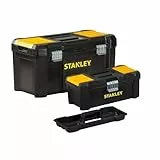STANLEY Bonus Pack 2 Cajas de herramientas de plástico 12.5'/32cm + 19'/48cm, Cierres de metal, Asa ergonómica, Organizadores integrados en las tapas, STST1-75772