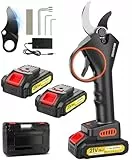 Tijeras de Podar Electricas,33mm 21V Potentes Tijeras de Podar con 2 x 2000mAh Baterías, 800W Larga Duración, Silenciosa,Podadoras Profesionales sin Escobillas para Jardinería,árboles Frutales,Viñedos