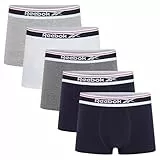 Reebok Mens RBK Sports Trunks Jay 5PK - 5pk Navys/Dk Grey Marl/White/Grey Marl