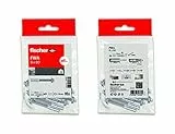 fischer - Tacos anclaje metálico expansión para hormigón, pernos anclaje de expansión, Bolsa 16 uds FWA 8x80
