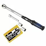 Goodyear Llave dinamométrica de primera calidad, ajustable de 42 a 210 Nm, accionamiento cuadrado de 1/2', incluye extensión y casquillos de 17 mm y 19 mm