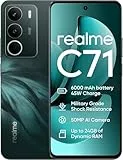realme C71 Smartphone,Batería 6000mAh,120Hz 6.67' Pantalla,50 MP AI Cámara,8GB+256GB Telefono Movil,Dual SIM Android 15,Procesador UNISOC T7250,NFC IP54,Verde