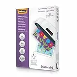 Fellowes Fundas de Plastificar A4, acabado brillo, 100 hojas, 160 micras (2 x 80 micras), acabado de calidad, con indicadores direccionales Image Last, adecuadas para fotos y avisos