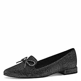 MARCO TOZZI 2-24201-42-Zapatillas, Plantilla Feel Me, Forro Interior Suave, Mocasín Mujer, Negro (Black Metallic), 38 EU