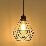 MAXDUYU Retro Lámpara colgante Vintage iluminación de techo Iluminación E27 Capacidad Lámparas de Techo Diseño de Jaula de Hierro Negro AC220-240V para comedor,Dormitorio,Café,Barra de Lectura Luz