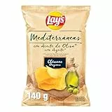 Lay's Mediterraneas, Patatas fritas con aceite de oliva, Producto de Aperitivo, bolsa individual, 140gr