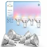 Philips Hue Spotlight Bulb GU10 Essential Smart LED, White and Color ambiance, 4,7 W, 2200 K-6500 K, 345 lúmenes, regulable, funciona con Alexa, Google Assistant y Apple Home, paquete de 4 unidades
