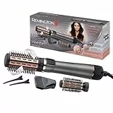 Remington Cepillo de Aire Voluminizador Giratorio Keratin Protect Moldeador de Pelo, Queratina y Aceite de Almendra, Cepillo Secador, 3 Accesorios, Cerámica, 1000 W, 2 Temp/Velocidades AS8811 Gris