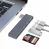 MOGOOD Concentrador USB de 5 Puertos Ultrafino con 1 USB 3.0, 2 USB 2.0, Lector de Tarjetas TF/SD/MicroSD, Divisor USB portátil para MacBook, Surface Pro, XPS, Ordenador portátil, USB Flash Drives, y