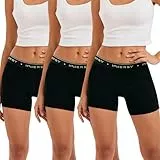 INNERSY Boxer Mujer Negro Bragas Pantalon Algodon Culotte Shorts Deportivos Ropa Interior 3 Pack(36, Negro Deportivo)