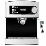 Cecotec Cafetera Express Café Espresso y Cappuccino Power Espresso. 20 Bares de Presión, Vaporizador Orientable, Brazo con Doble Salida, Calientatazas, Capacidad 1,5L, Incluye Cuchara Prensadora