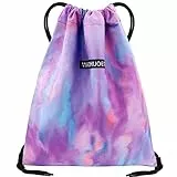 FenFang Mochilas de Cuerdas Pequeña, Bolso Mochila Deportiva Casual, Bolsas de Cuerdas Gimnasio Mujer Hombre, Saco Playa Talega Deporte Escolares con Cordón Gymsack Bolsillo Niños Niñas (Púrpura)