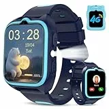 IOWODO Reloj Inteligente Niño 4G, Smartwatch Niños con GPS y Llamadas, Videollamadas/SOS/Linterna LED/Modo Clase/Juegos/Cámara, IP68 Impermeable, Regalo y Juguete para Niñas y Niños