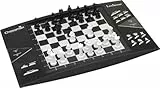 Lexibook, Chessman Elite, Juego de Ajedrez Electrónico Interactivo, 64 Niveles de Dificultad, Leds, Funciona con Pilas o Adaptador de 9V, Negro/Blanco, CG1300