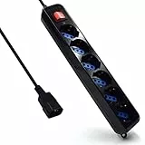 Ewent EW3925 Base múltiple 1,5 m 6 Salidas AC Negro - Bases múltiples (1,5 m, 6 Salidas AC, Tipo L, Negro, 250 V, 10 A)