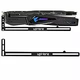upHere Tarjeta gráfica Soporte para GPU Soporte para tarjeta de video y funda Soporte combinado con aluminio aeroespacial anodizado (tarjetas de ranura simple o doble) - Versión de aluminio [negro]