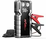 Arrancador de Coches, FLYLINKTECH 6000A 12V Arrancador de Baterias de Coche, para 9.0L Gas o 8.0L Diesel con Pantalla LCD, Linterna LED