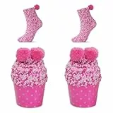 JARSEEN 2 Caja Regalo Navidad Calcetines Dia de san Valentin Super Suaves Cómodos Calentar Mujer DIY (2 Rojo rosa, EU 36-42)