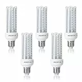 Aigostar Bombilla LED E27 15W, Luz Blanca Fría 6500K, 1510 lúmenes, Ángulo 360°, No regulable, Bombillas LED B5 T3 4U -5Uds