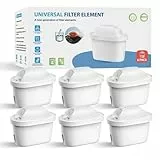 WaterJingYi Cartucho de Filtro de Agua, Recambio Para Brita® Maxtra Pro® Maxtra+® Plus All-In-1, Compatible Con Los Filtros De Jarra Brita® Marella® (6)