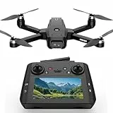 Drone GPS con Camara para Adulto Principiante,Pantalla 4.5' LCD HD,Tarjeta SD de 32GB Profesional Drone Follow Me con Seguimiento Automatico,Vuelo Circular Posicionamiento Óptico,3 Velocidades