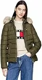 Tommy Jeans Cazadora Acolchada Mujer Basic Hooded Down Jacket con Capucha, Verde (Fatigue Green), XL