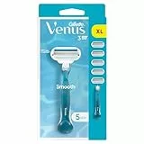 Gillette Venus Smooth, maquinilla de afeitar para mujer con 5 cartuchos, desechable para mujeres con 3 cuchillas
