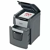 Rexel 2020090XEU - Destructora de Papel Automática Optimum AutoFeed 90X, Corte en Partículas P-4 (4x28 mm), 90 Hojas A4, Papelera Extraíble 34L, Destruye Grapas y Clips, Uso en Oficina