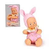 los Barriguitas - Soft Babies, Mini muñeca bebé Vestida como un Precioso Conejito, Cuerpo blandito con Capucha de Quita y pon y decoración en la Carita, Niños de 2 años+, Famosa (BFG10201)