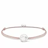 Thomas Sabo Little Secret Pulsera para mujer, con diseño de flor de diente de león e inscripción Wishes Come True, plata de ley 925, LS035-401-19-L20v