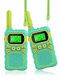 Walkie Talkie para niños - Alcance máximo de 3 km cumpleaños, Juguetes para niños de 3, 4, 5, 6, 7, 8 años, niños y niñas. Juegos Familiares para Uso Interior y Exterior (Verde)