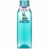 Sistema botella de agua cuadrada | 725 ml | Botella agua niña tapa hermética | Lados que facilitan agarre | Colores variados