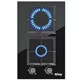 Placa de gas，2 Fuegos，Placa Cristal Gas，Acabado en Cristal Negro