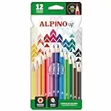Alpino - Lápices de Colores Extra Cubrientes - Set de 12 | Lápices con Pigmentación Intensa | Diseño Moderno y Atractivo | con Materiales Reciclados | Lápices para Dibujar y Colorear